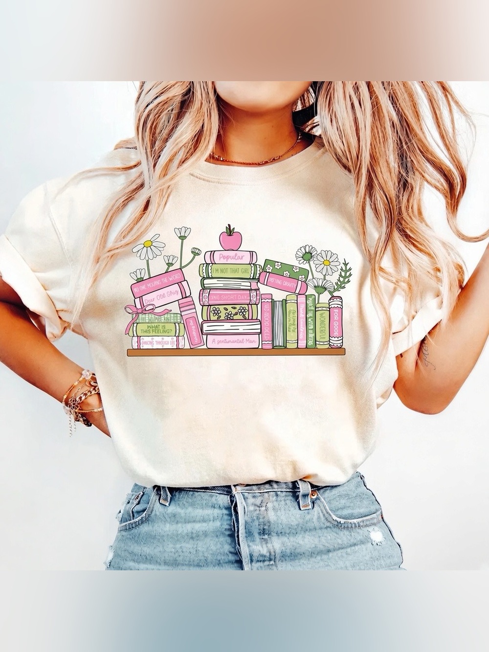Comfort Color Wicked Book Floral Shirt, Defy Gravity Broomstick Magic Wand Tee